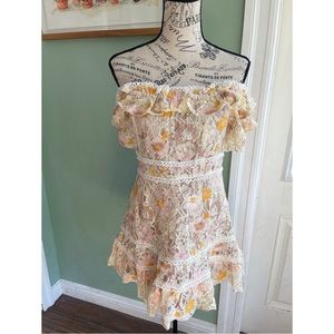 The Shoulder Lace Mini Dress